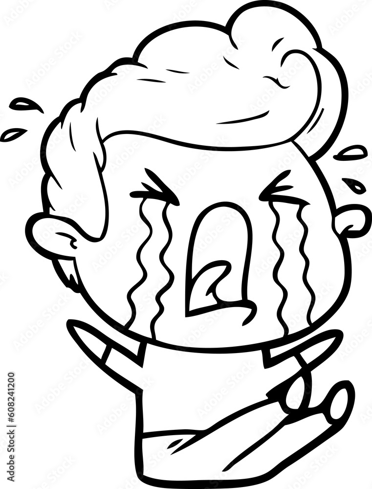 Fototapeta premium cartoon crying man