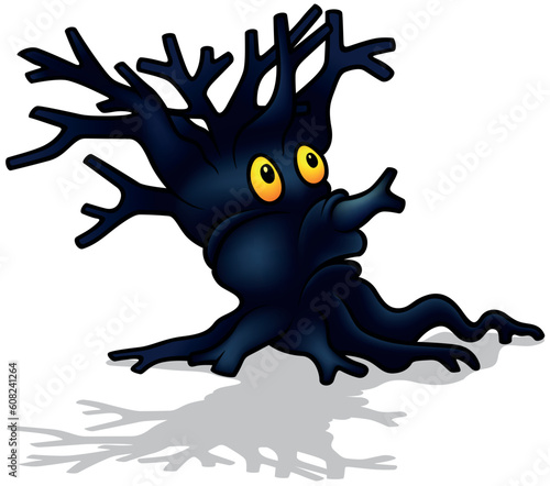 Dark Shrub Without Leaves w...