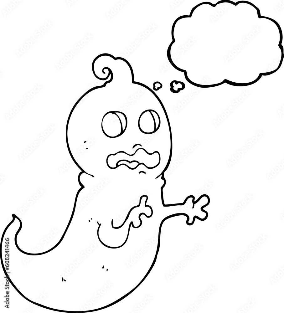 freehand drawn thought bubble cartoon ghost freehand drawn thought bubble cartoon ghost