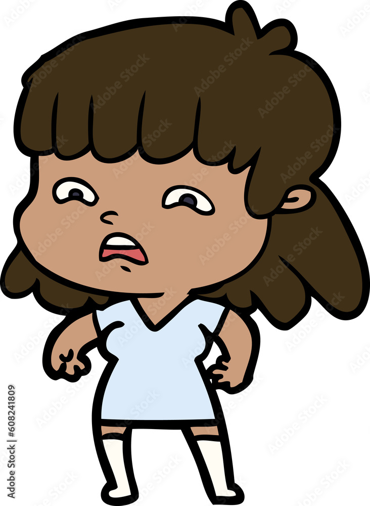 cartoon worried woman cartoon worried woman