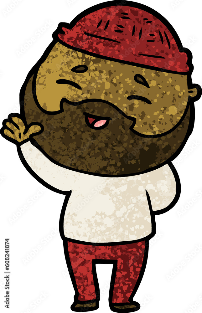 cartoon happy bearded man cartoon happy bearded man