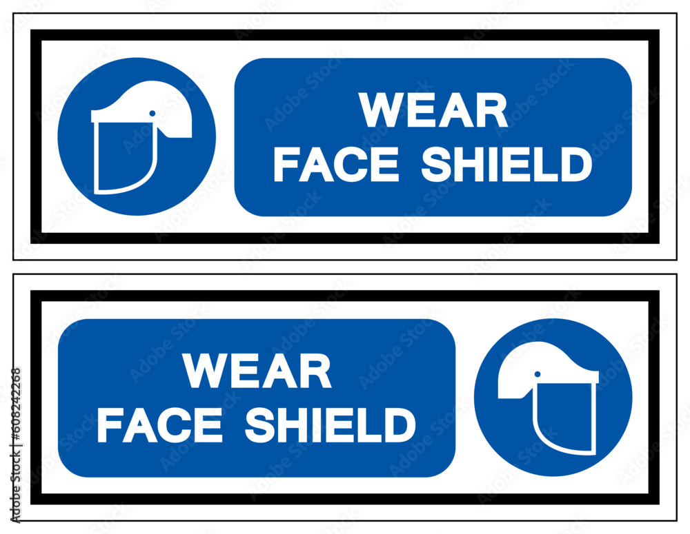 Wear Face Shield Symbol Sign ,Vector Illustration, Isolate On White ...