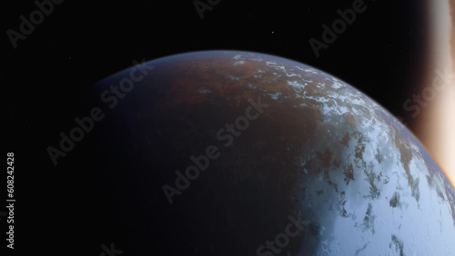 Alien Planet, Zoom Out in Spacen Animation 4K photo
