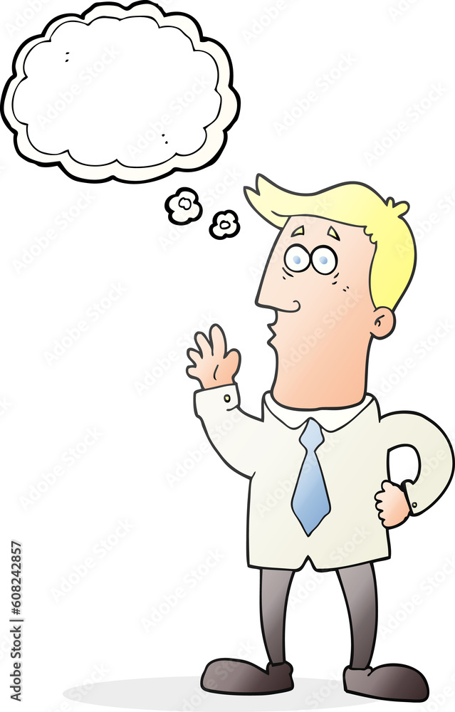freehand drawn thought bubble cartoon businessman freehand drawn thought bubble cartoon businessman