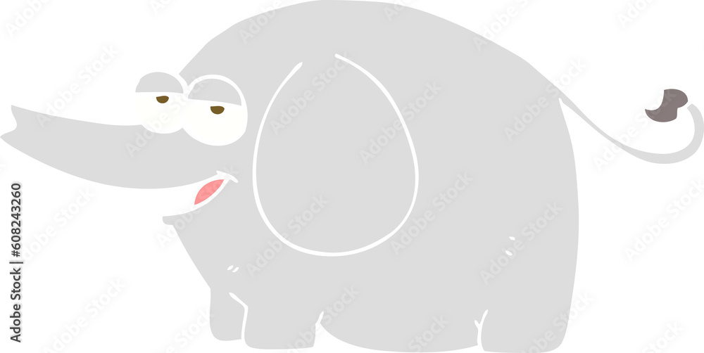 Fototapeta premium flat color illustration of elephant squirting water