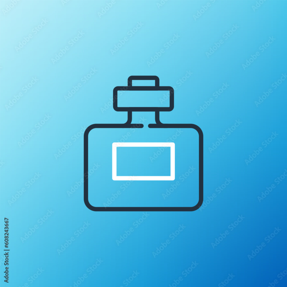 Line Perfume icon isolated on blue background. Colorful outline concept. Vector Line Perfume icon isolated on blue background. Colorful outline concept. Vector