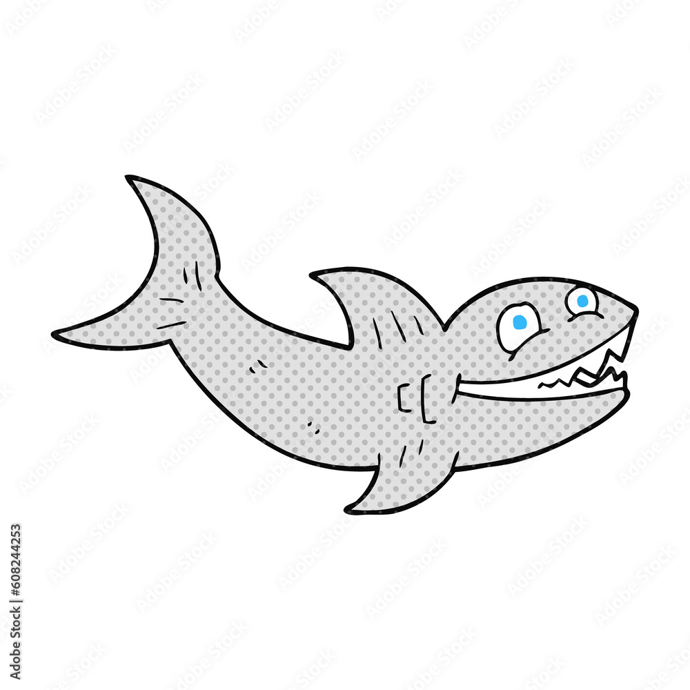 Obraz premium freehand drawn cartoon shark