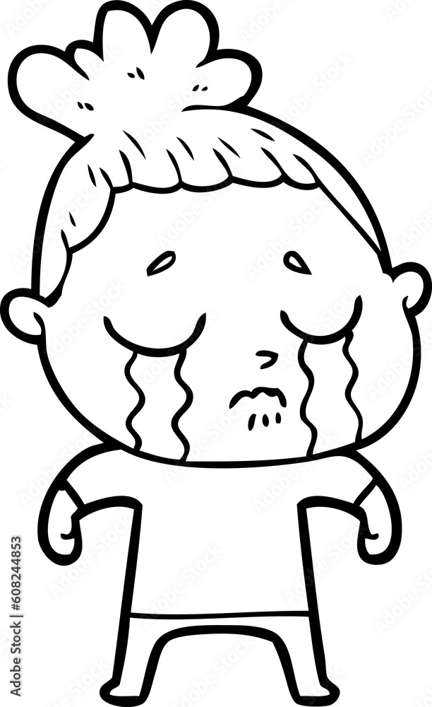 Fototapeta premium cartoon crying woman