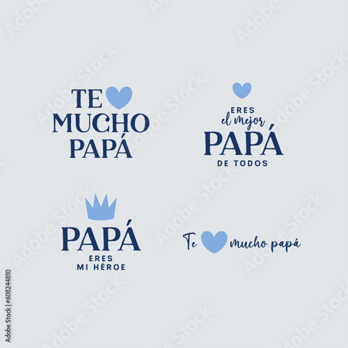 Feliz día del padre. Set de insignias. Badges