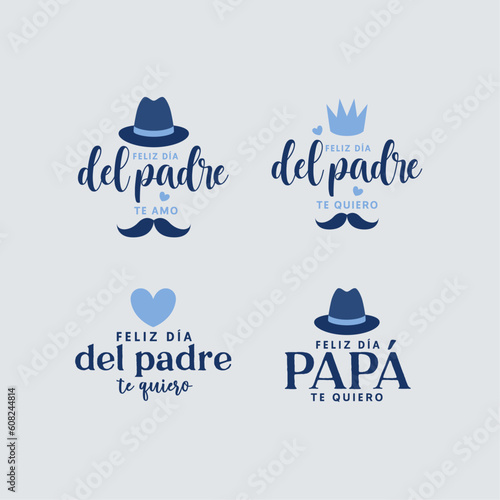 Feliz día del padre. Set de insignias. Badges