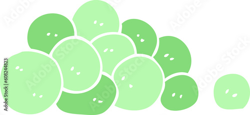 flat color illustration of peas