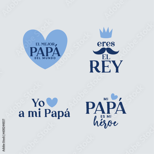 Feliz día del padre. Set de insignias. Badges