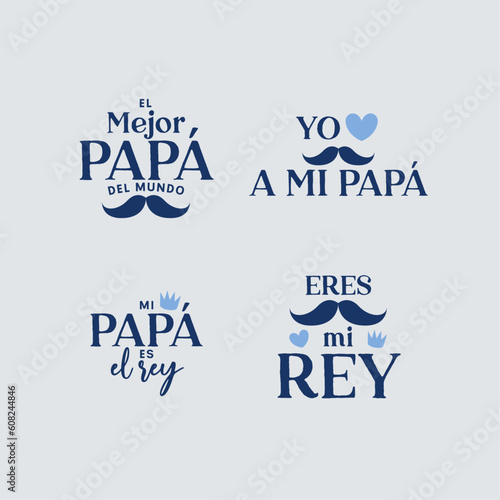 Feliz día del padre. Set de insignias. Badges