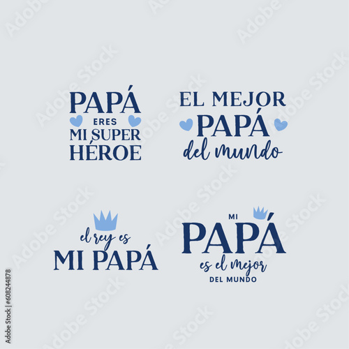 Feliz día del padre. Set de insignias. Badges