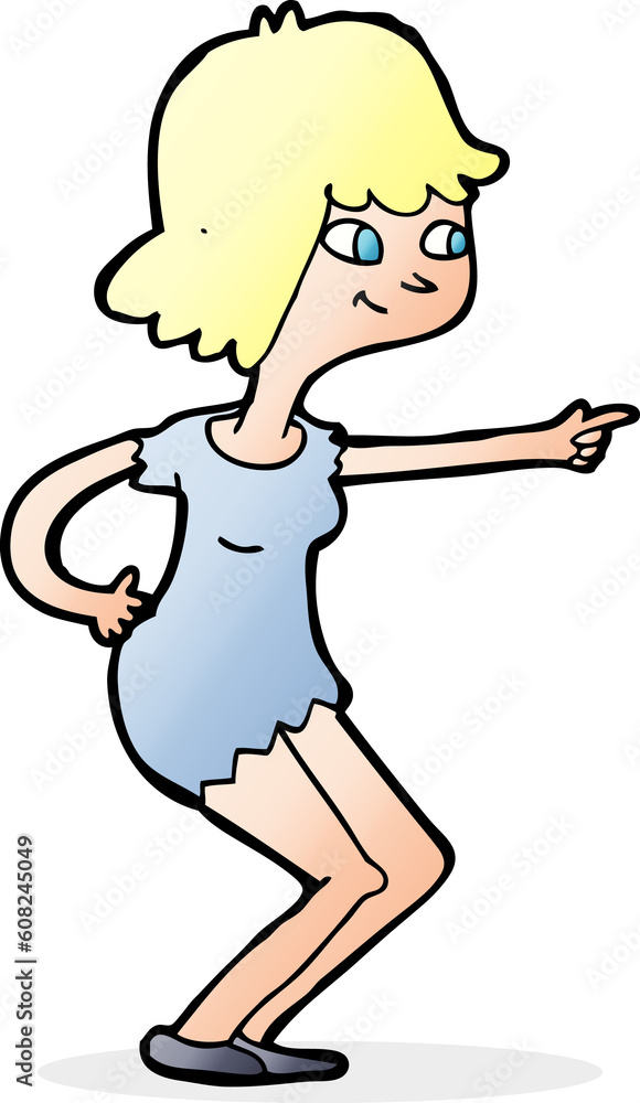 cartoon girl pointing cartoon girl pointing