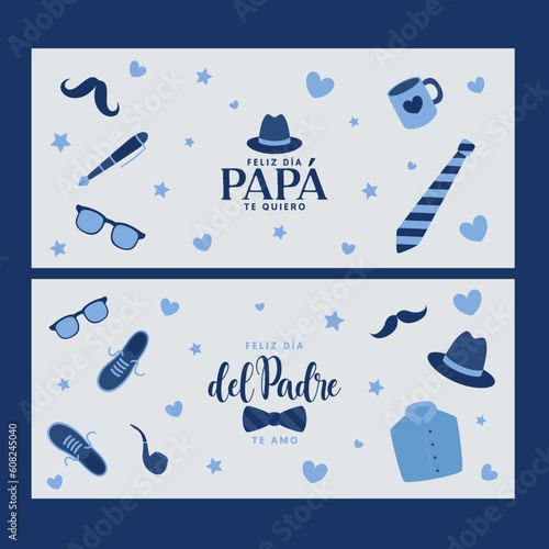 Feliz día del padre. Set de banners.