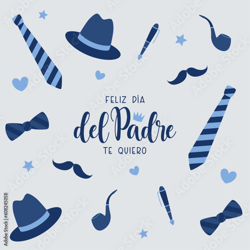 Feliz día del padre. Tarjeta de felicitación