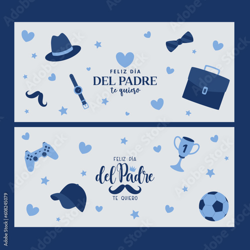 Feliz día del padre. Set de banners.