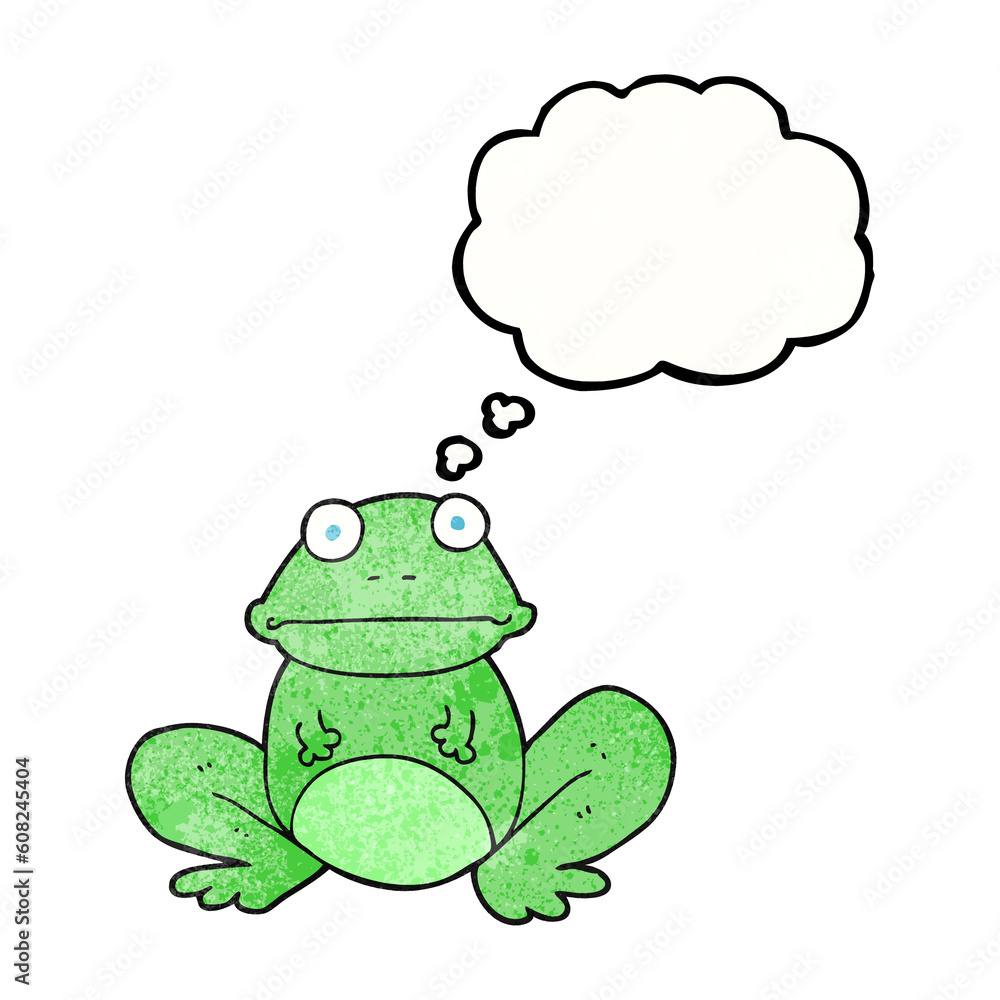 freehand drawn thought bubble textured cartoon frog freehand drawn thought bubble textured cartoon frog