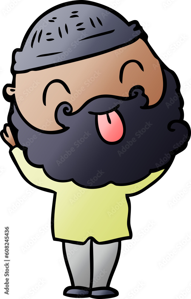 Fototapeta premium man with beard sticking out tongue