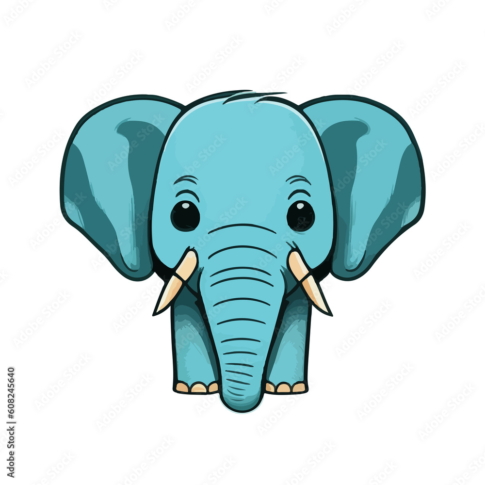 Elephant Cartoon Mascot Cute icon illustration