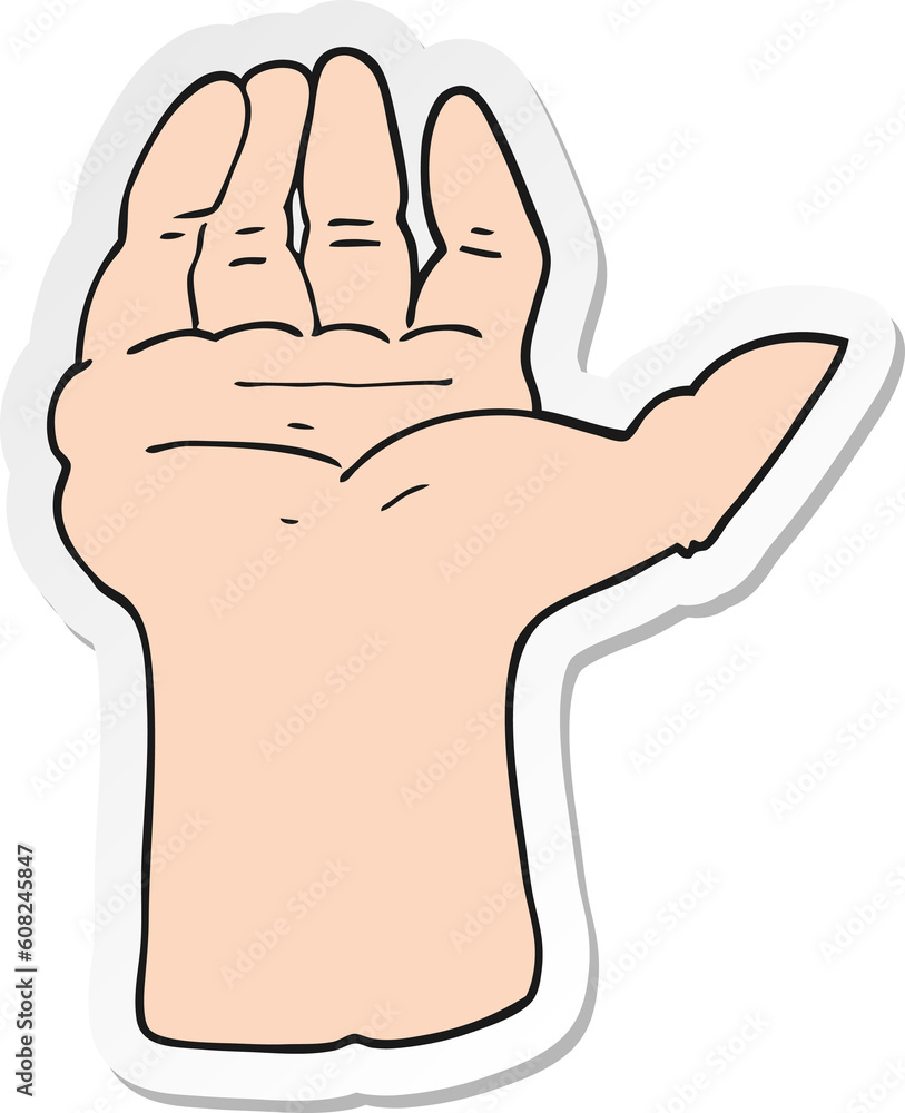 Obraz premium sticker of a cartoon open hand