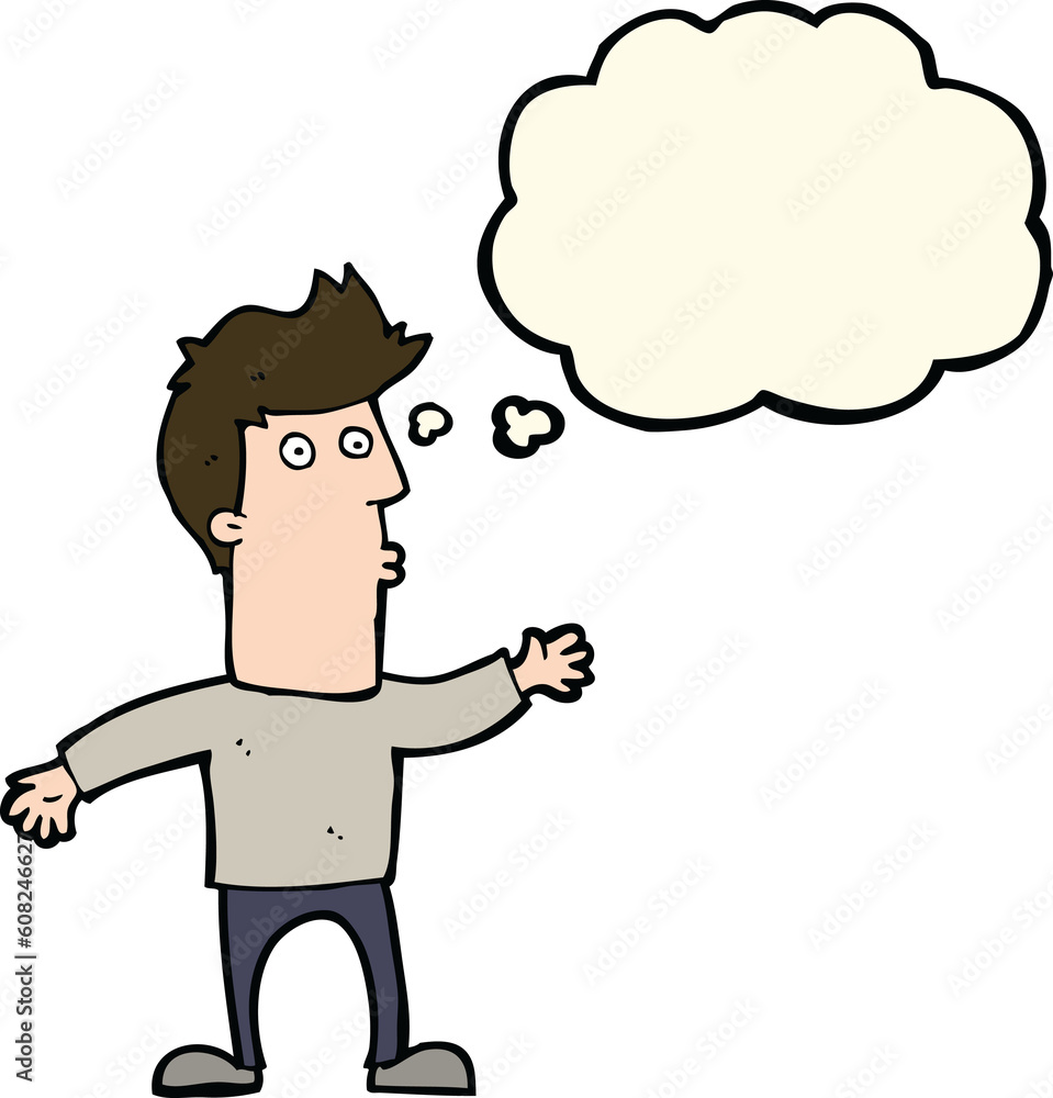 cartoon surprised man with thought bubble cartoon surprised man with thought bubble