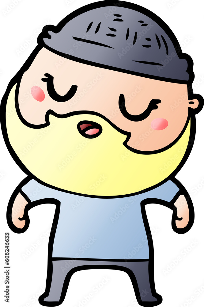 Obraz premium cute cartoon man with beard