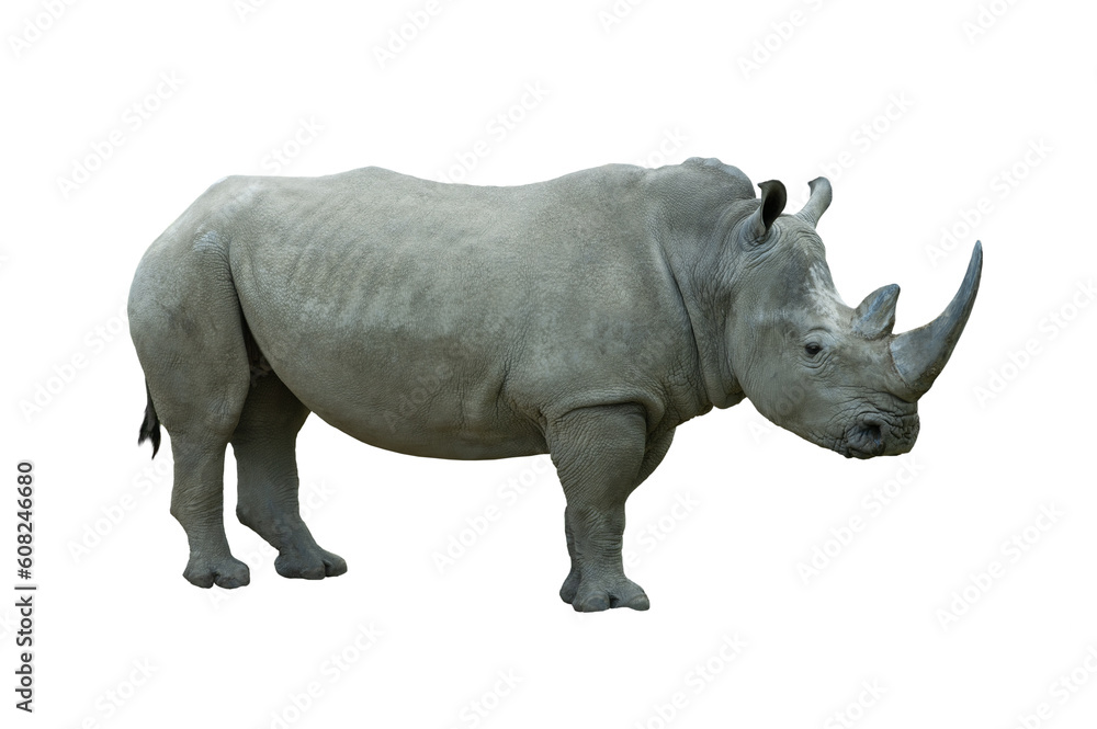 Fototapeta premium white rhino isolated on white background