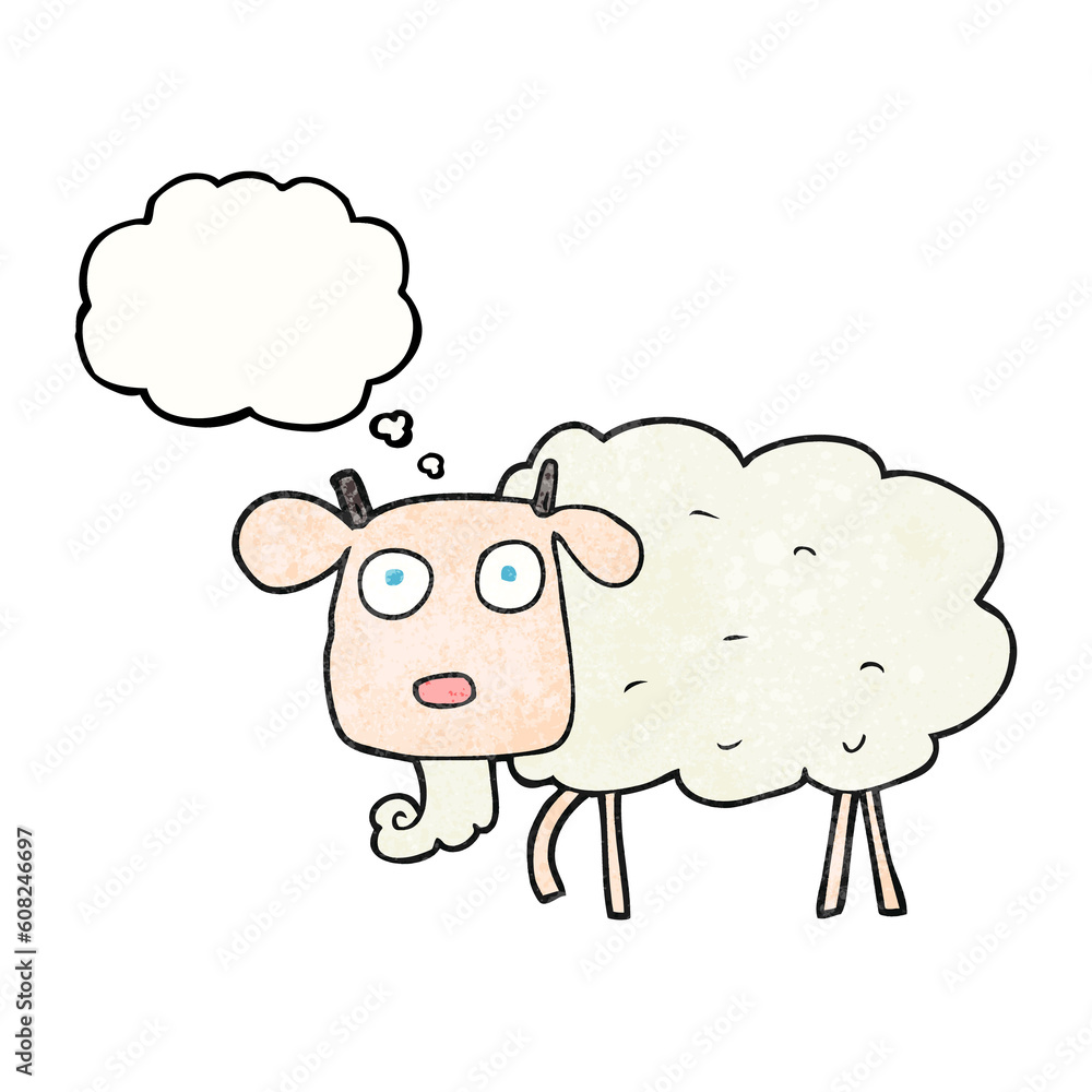 freehand drawn thought bubble textured cartoon goat freehand drawn thought bubble textured cartoon goat