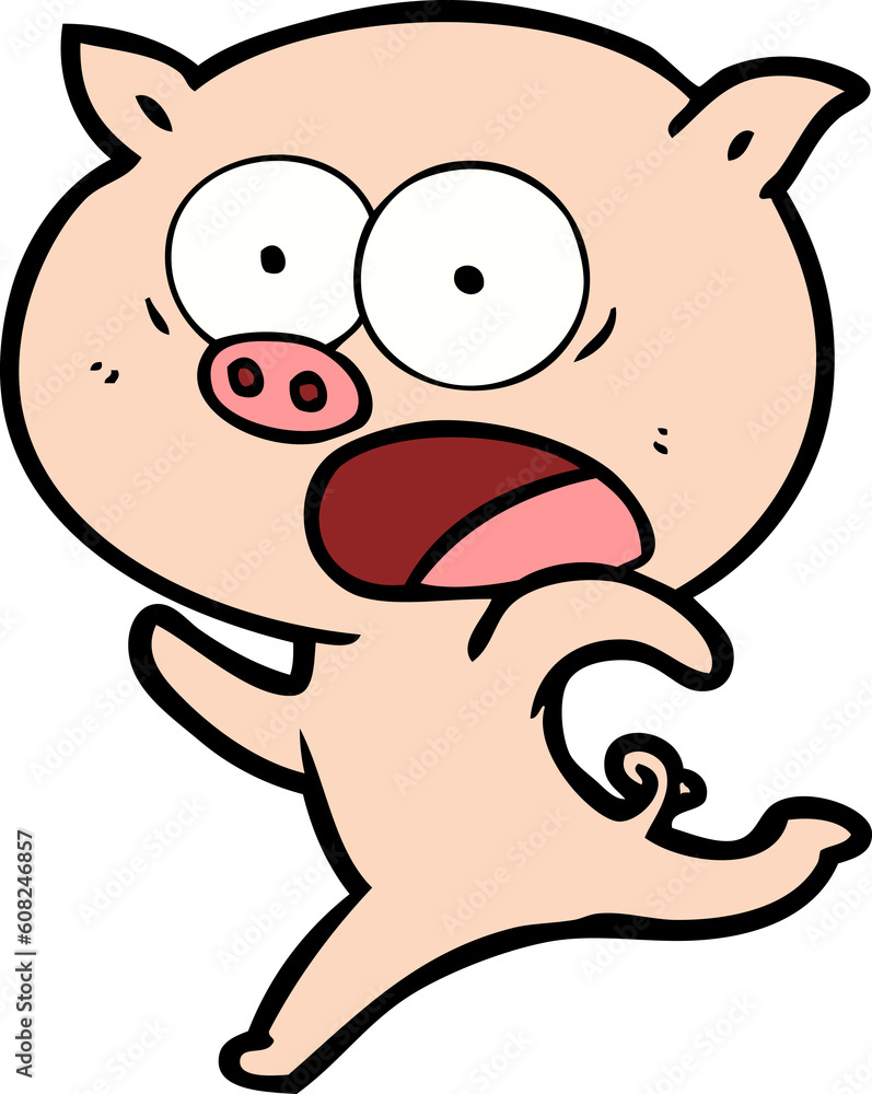 cartoon pig running cartoon pig running