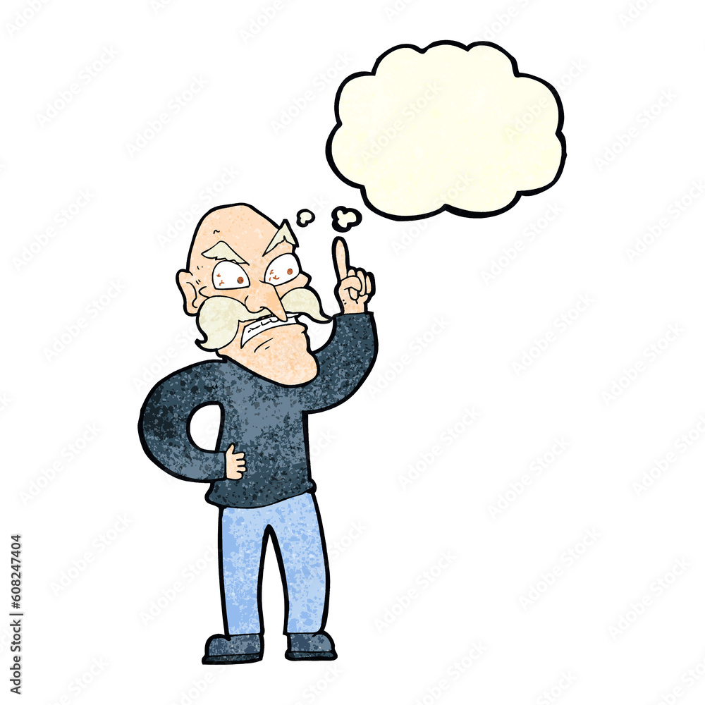 cartoon old man laying down rules with thought bubble cartoon old man laying down rules with thought bubble
