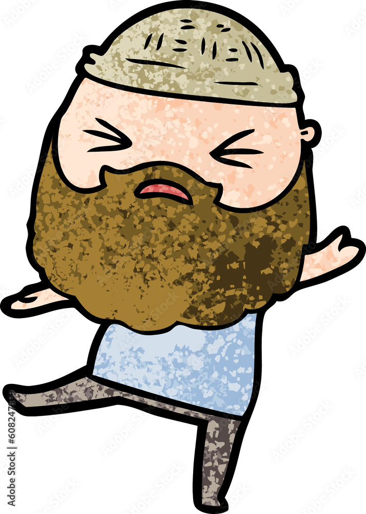cartoon man with beard cartoon man with beard