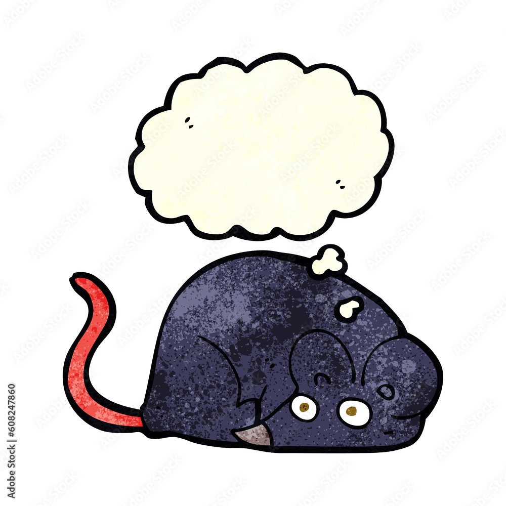cartoon white mouse with thought bubble cartoon white mouse with thought bubble