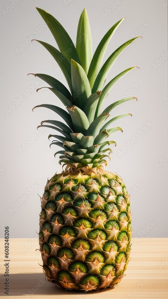 Fototapeta premium Pineapple. Tropical Plant with an Edible Fruit. Healthy. Yummy. Generative AI
