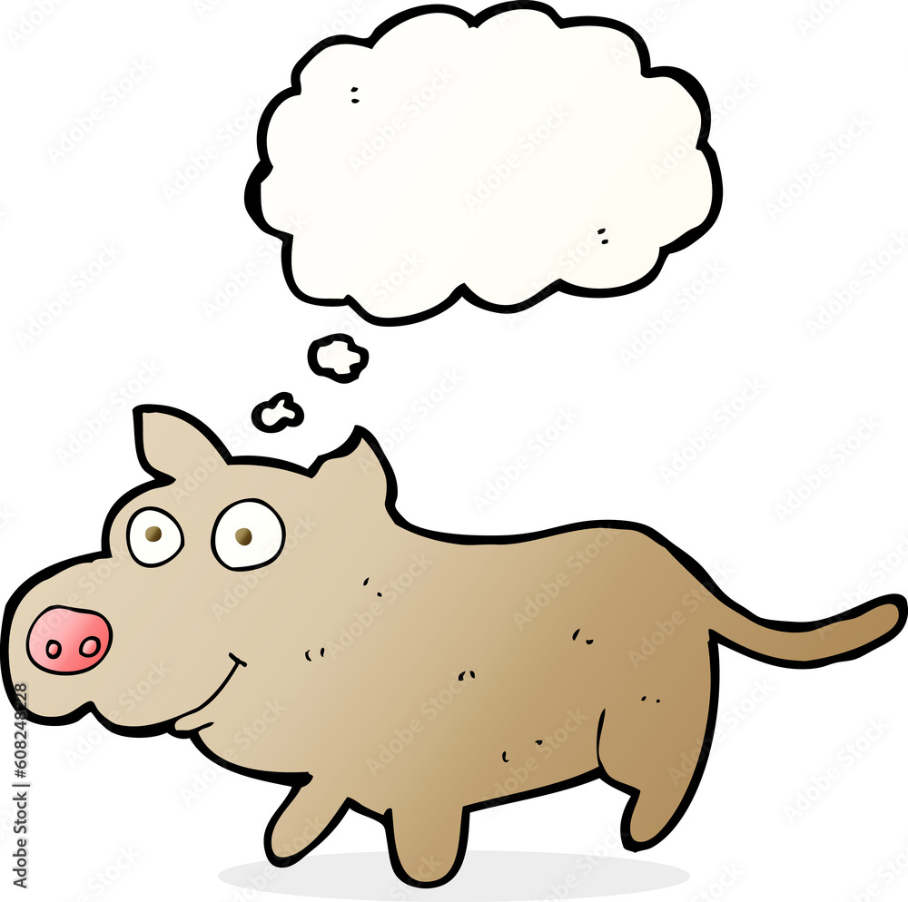 cartoon happy little dog with thought bubble cartoon happy little dog with thought bubble