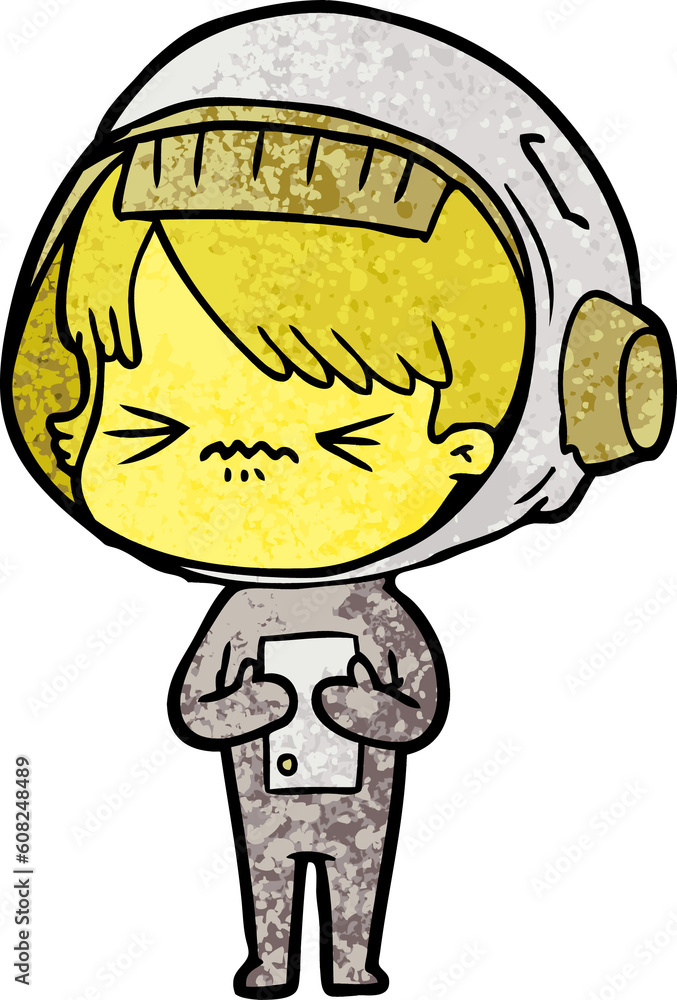 angry cartoon space girl angry cartoon space girl