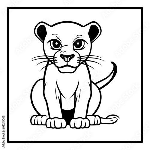 Panther Coloring Book Page Cartoon Ilustration-01
