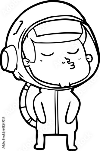 cartoon confident astronaut
