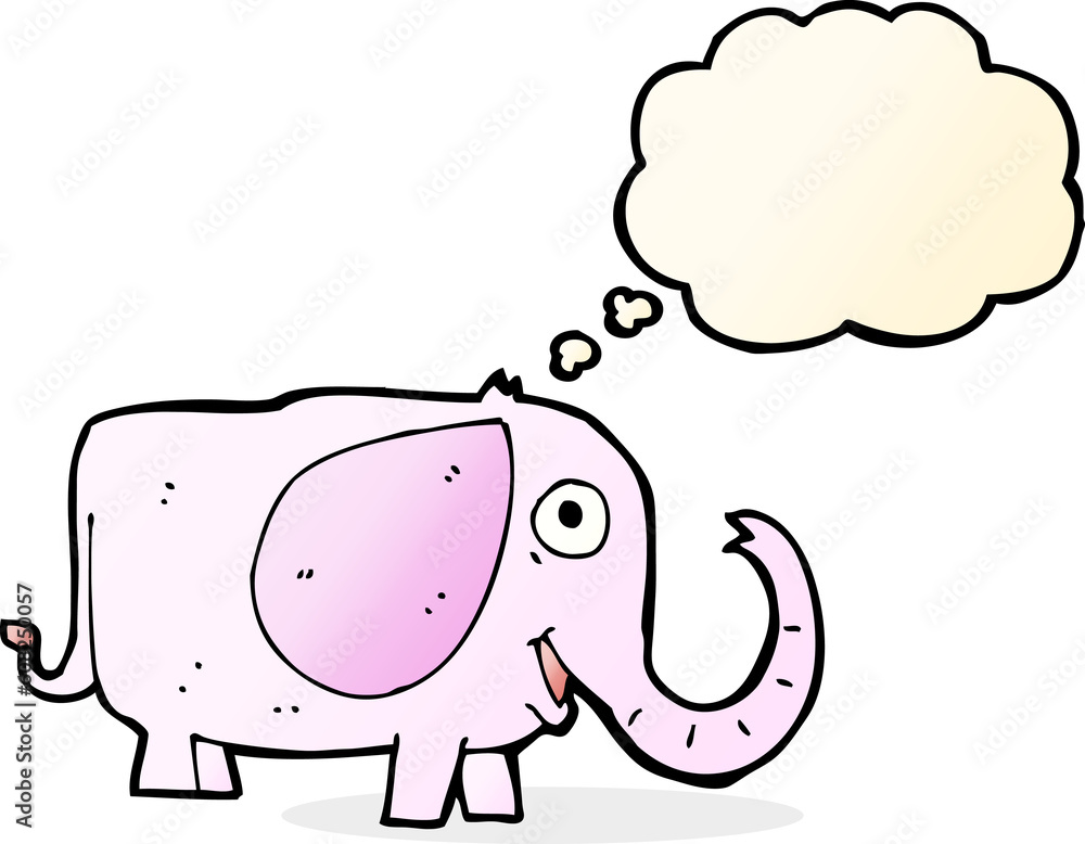 cartoon baby elephant with thought bubble cartoon baby elephant with thought bubble