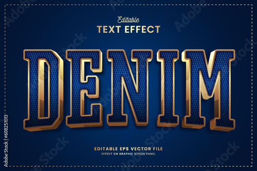 decorative editable denim text effect vector design