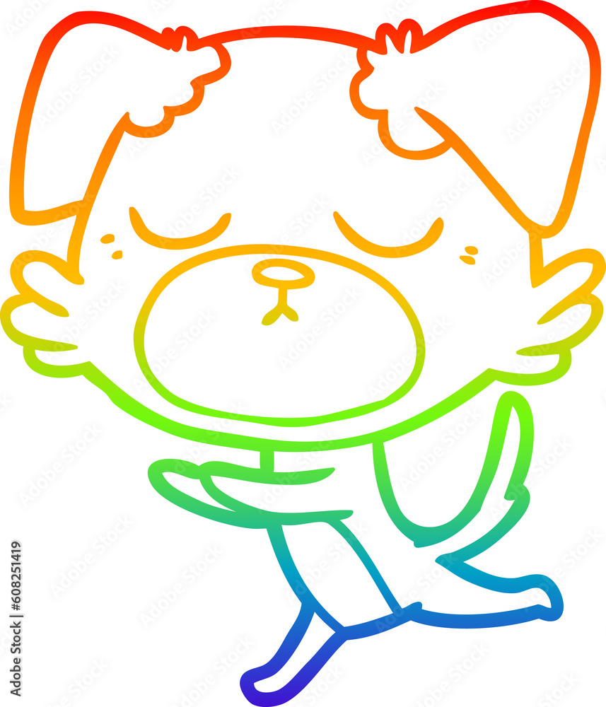rainbow gradient line drawing of a cute cartoon dog rainbow gradient line drawing of a cute cartoon dog