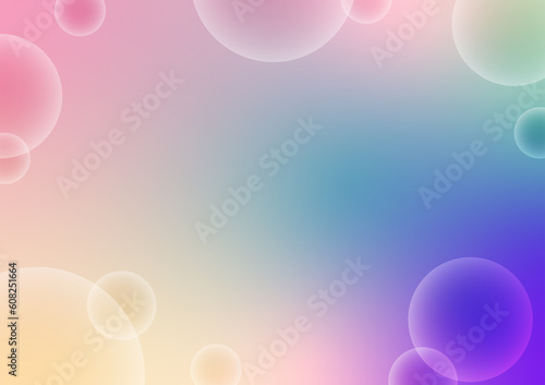 Colorful pastel bubble pattern circle dynamic banner presentation background