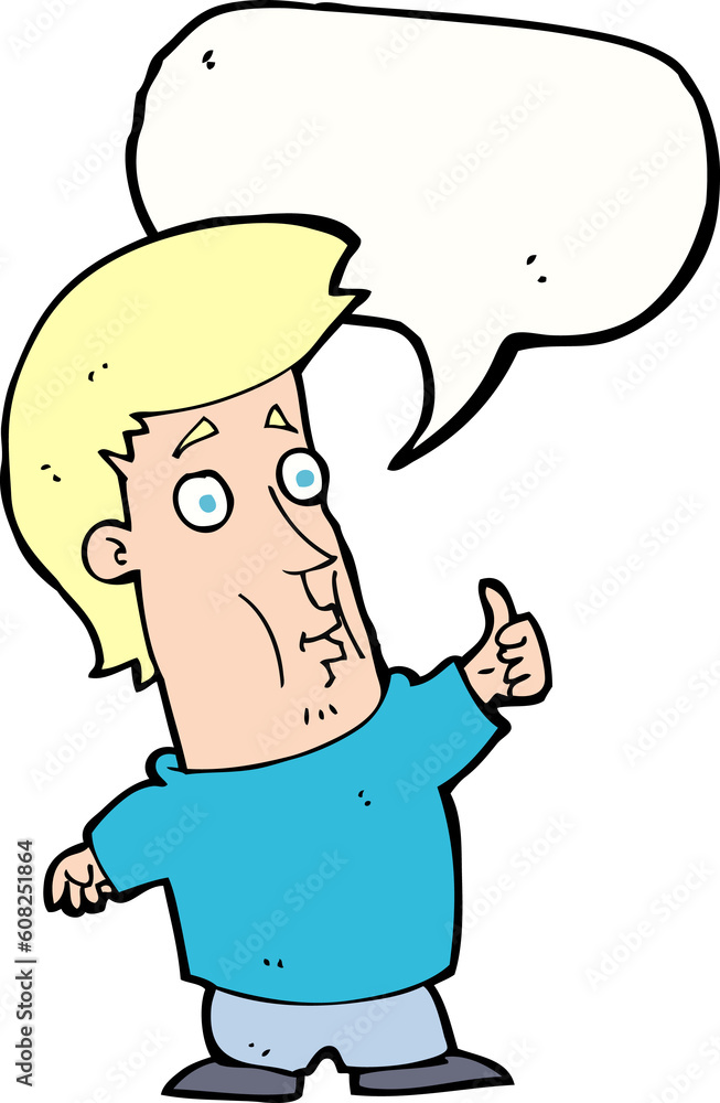 cartoon man giving thumbs up sign with speech bubble cartoon man giving thumbs up sign with speech bubble