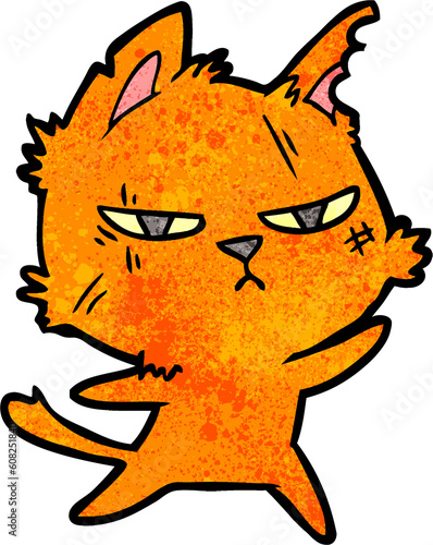 tough cartoon cat