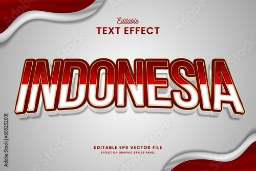 decorative editable indonesia text effect vector design