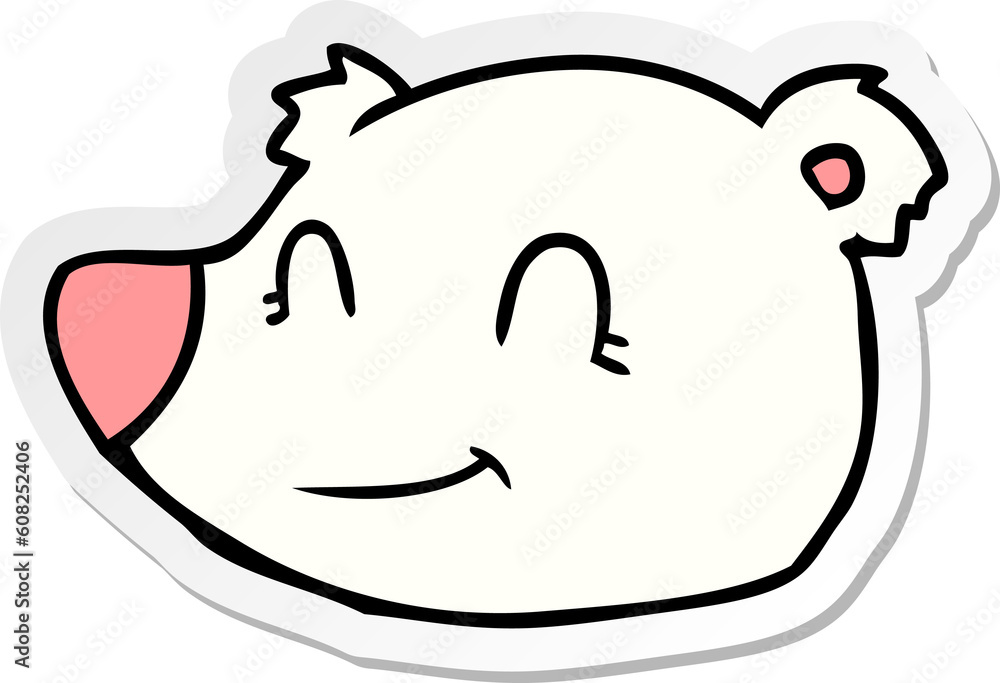 distressed sticker of a polar bear cartoon distressed sticker of a polar bear cartoon