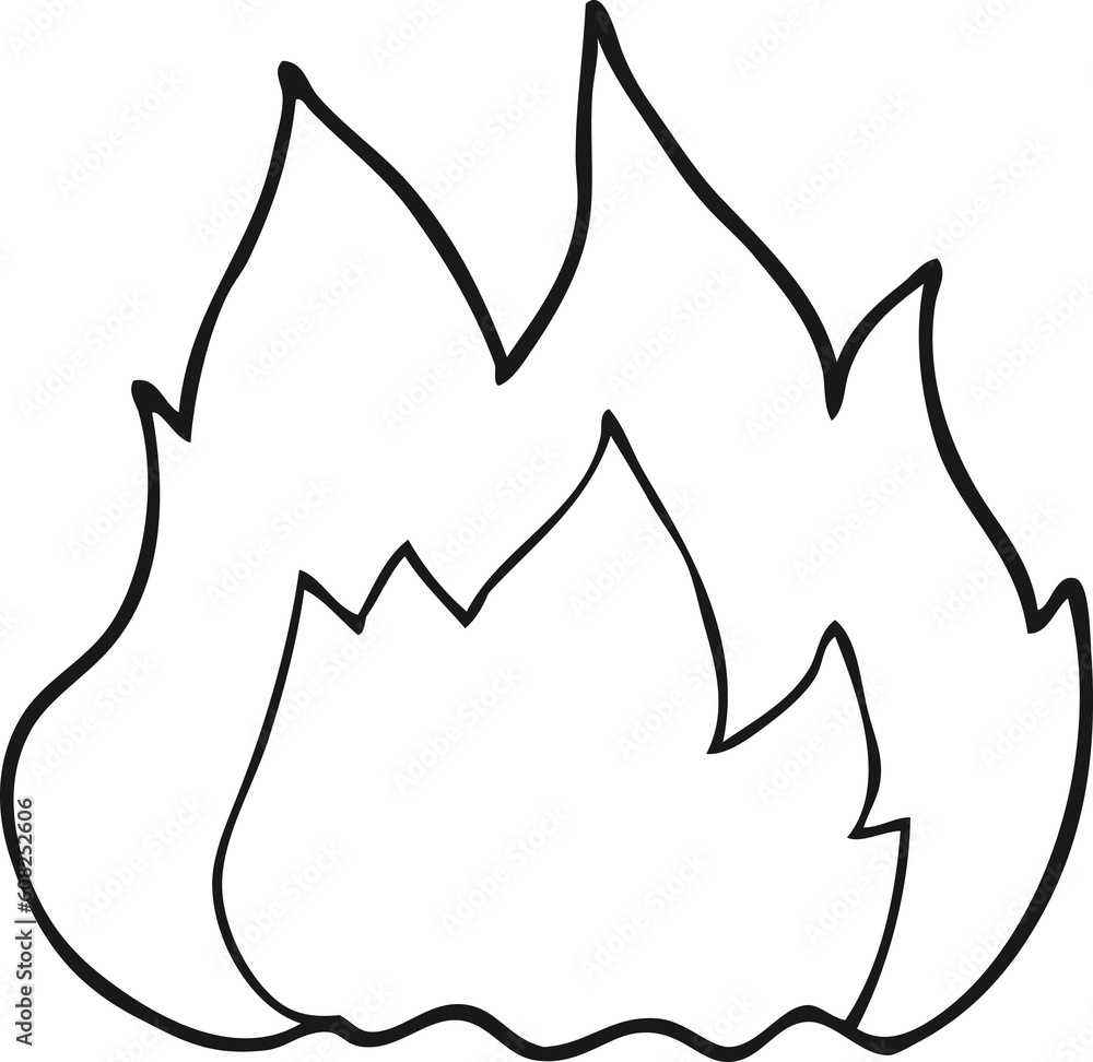 freehand drawn black and white cartoon fire freehand drawn black and white cartoon fire
