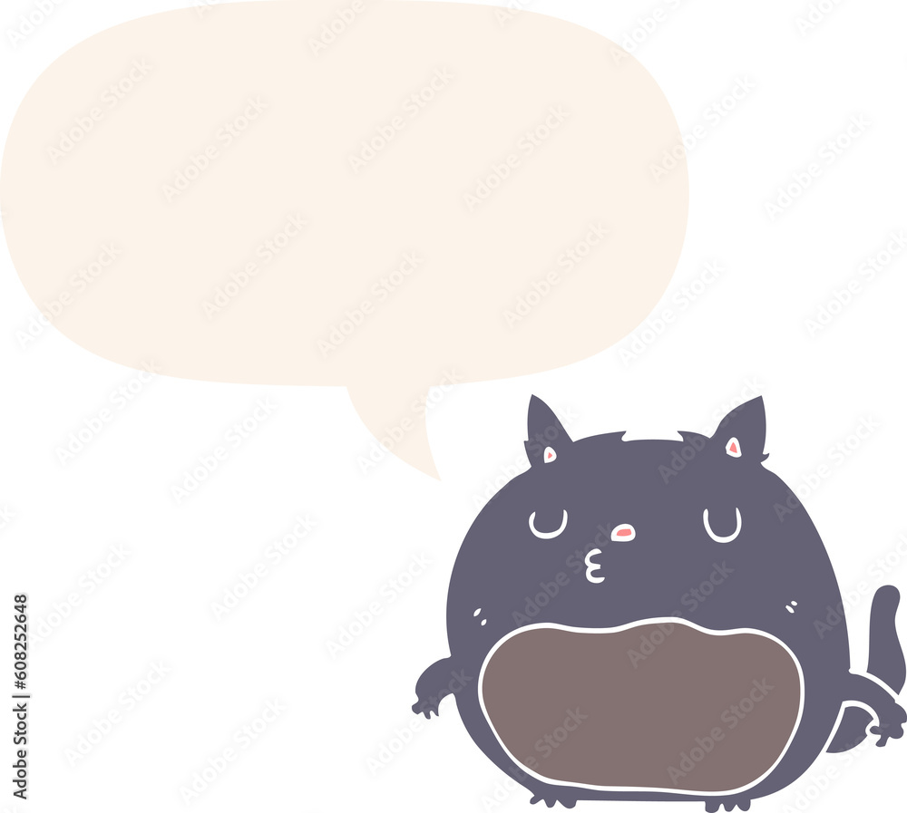 cartoon cat with speech bubble in retro style cartoon cat with speech bubble in retro style