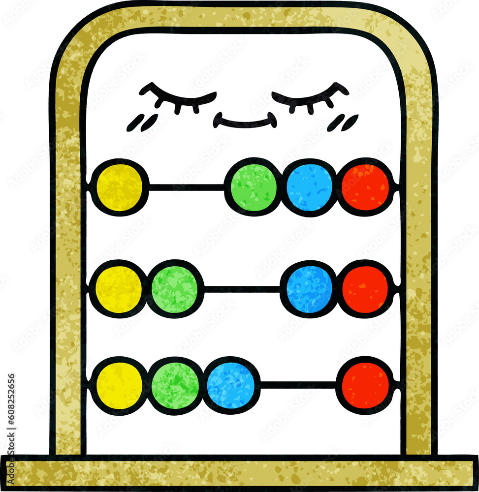 retro grunge texture cartoon of a abacus retro grunge texture cartoon of a abacus